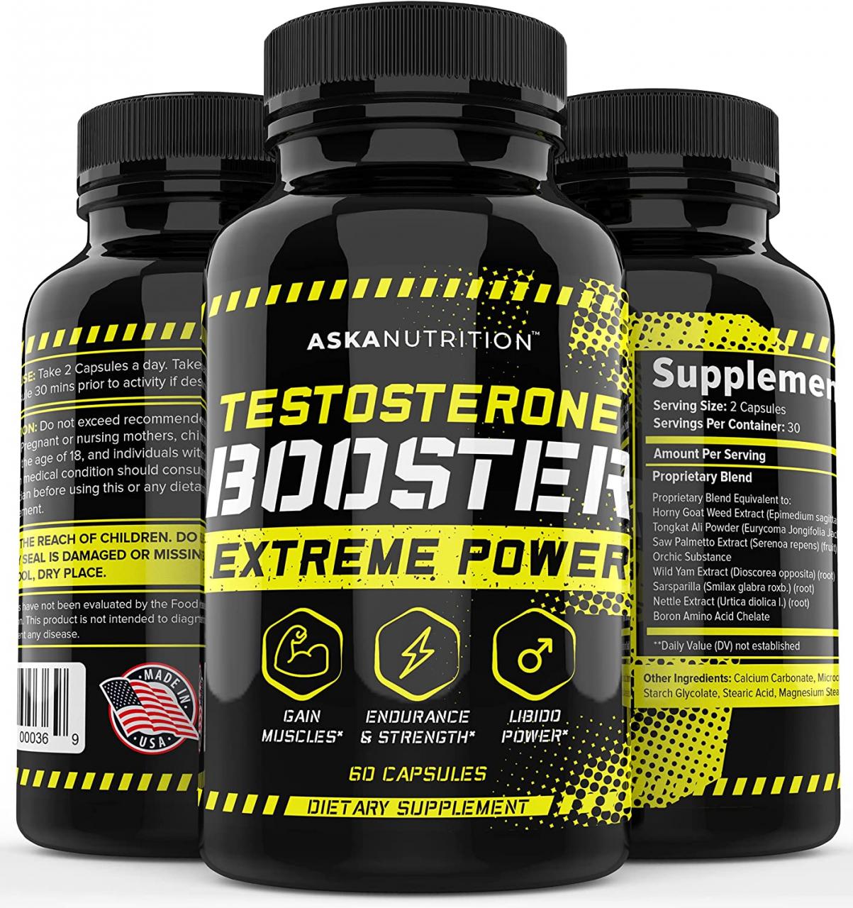 Amazon.com: Testosterone Booster for Men - Natural Test Boost with Horny Goat Weed &amp; Tongkat Ali - Muscle Builder - Male Enhancing Supplement Growth - Test Booster - Energy, Desire, Libido Booster -