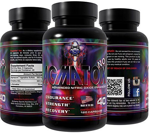 NO AGMATOX Advanced Nitric Oxide Booster 120 Nitric Oxide Pills Made with Agmatine Sulfate for Longer Vascula… | Nitric oxide supplements, Nitric oxide, Arginine
